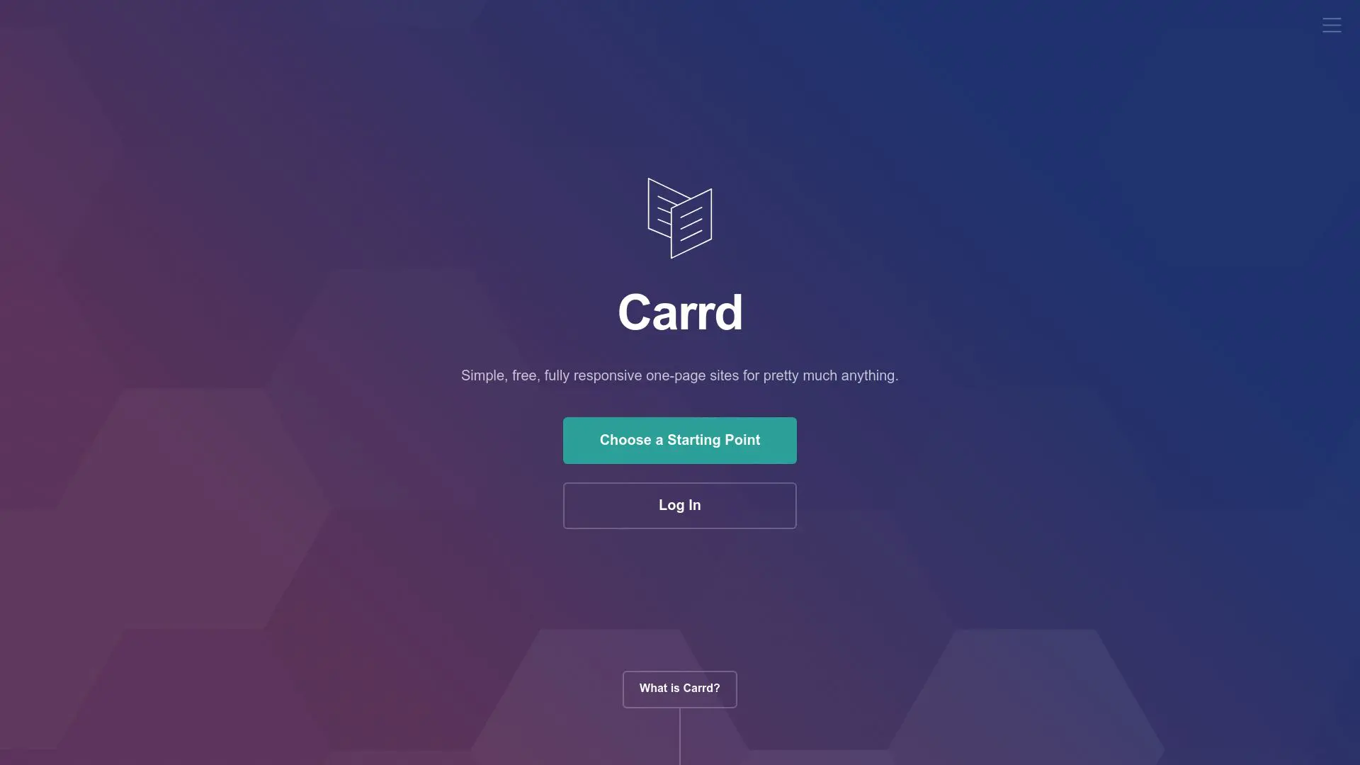 Carrd single-page website builder interface