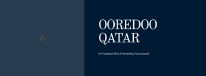 Ooredoo Qatar and Microsoft logos on a navy AI banner announcing the Strategic Digital and AI Transformation Programme in Doha