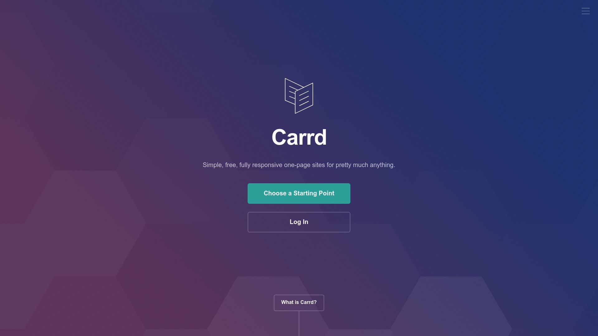 Carrd website builder homepage