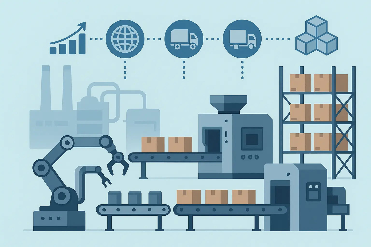 Manufacturing supply chain optimization diagram