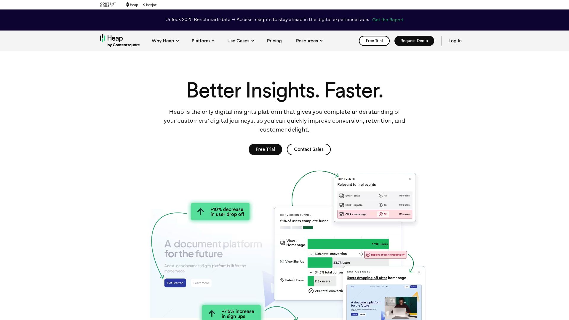 Heap Analytics Platform Dashboard Interface