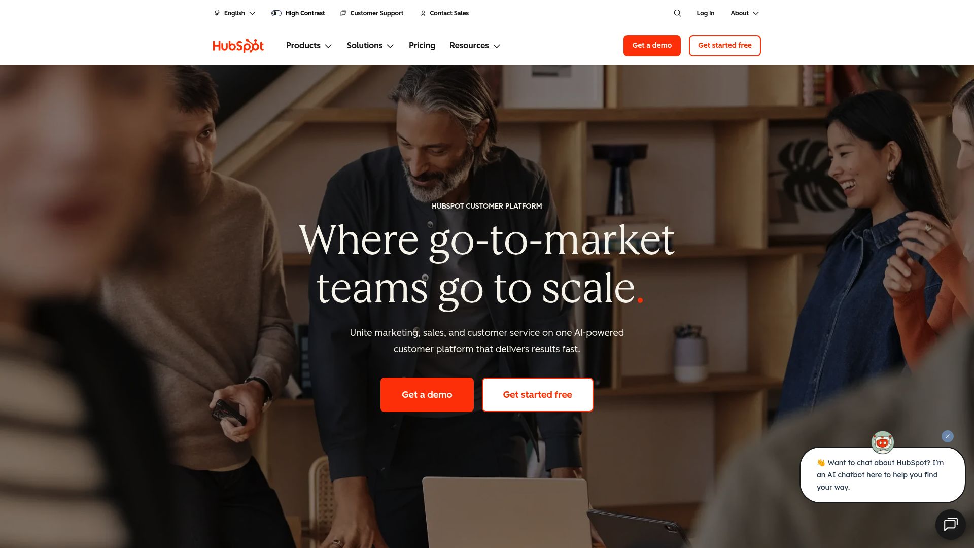 HubSpot CRM dashboard interface