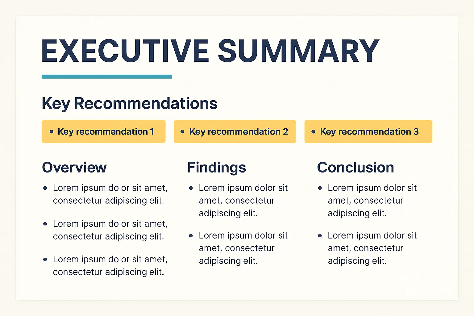 Executive Summary Structure