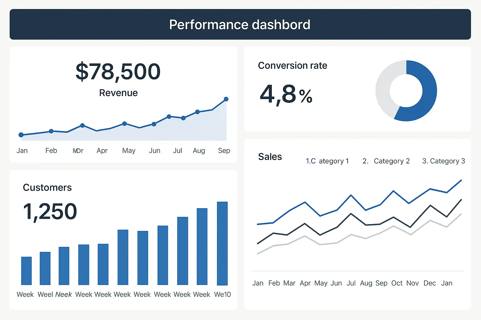 Performance metrics dashboard and analytics