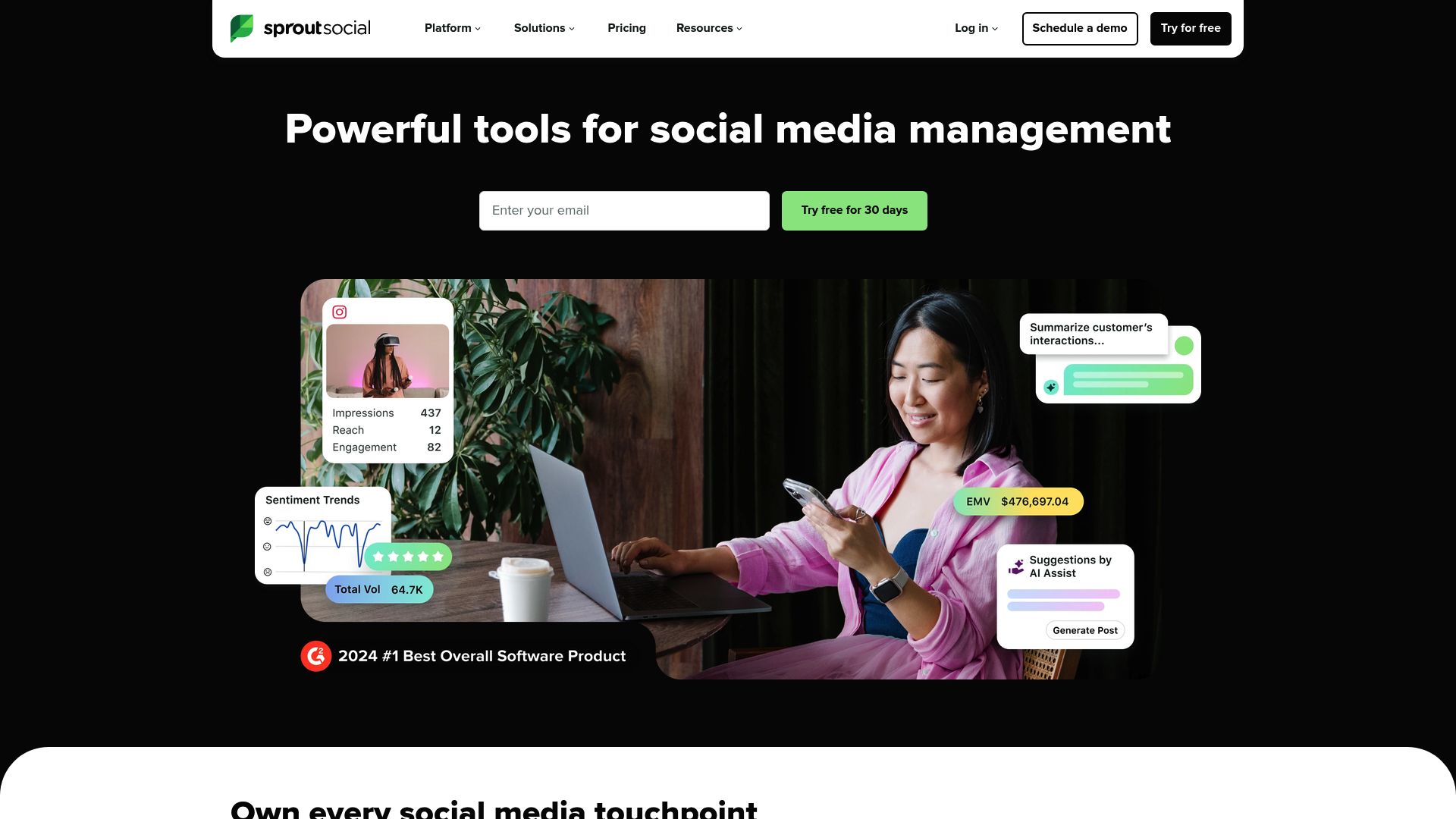 Sprout Social dashboard interface