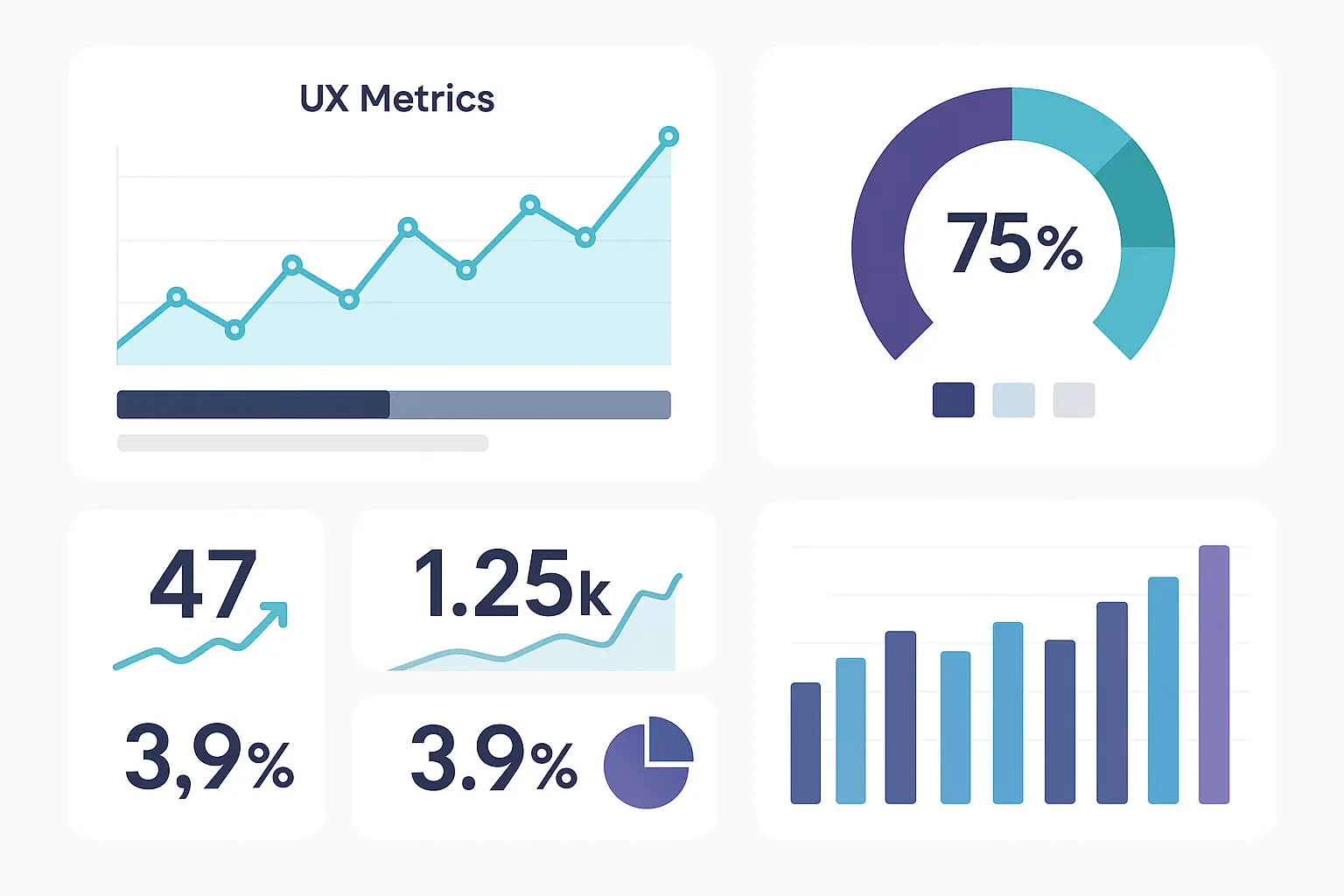 UX metrics and data visualization dashboard