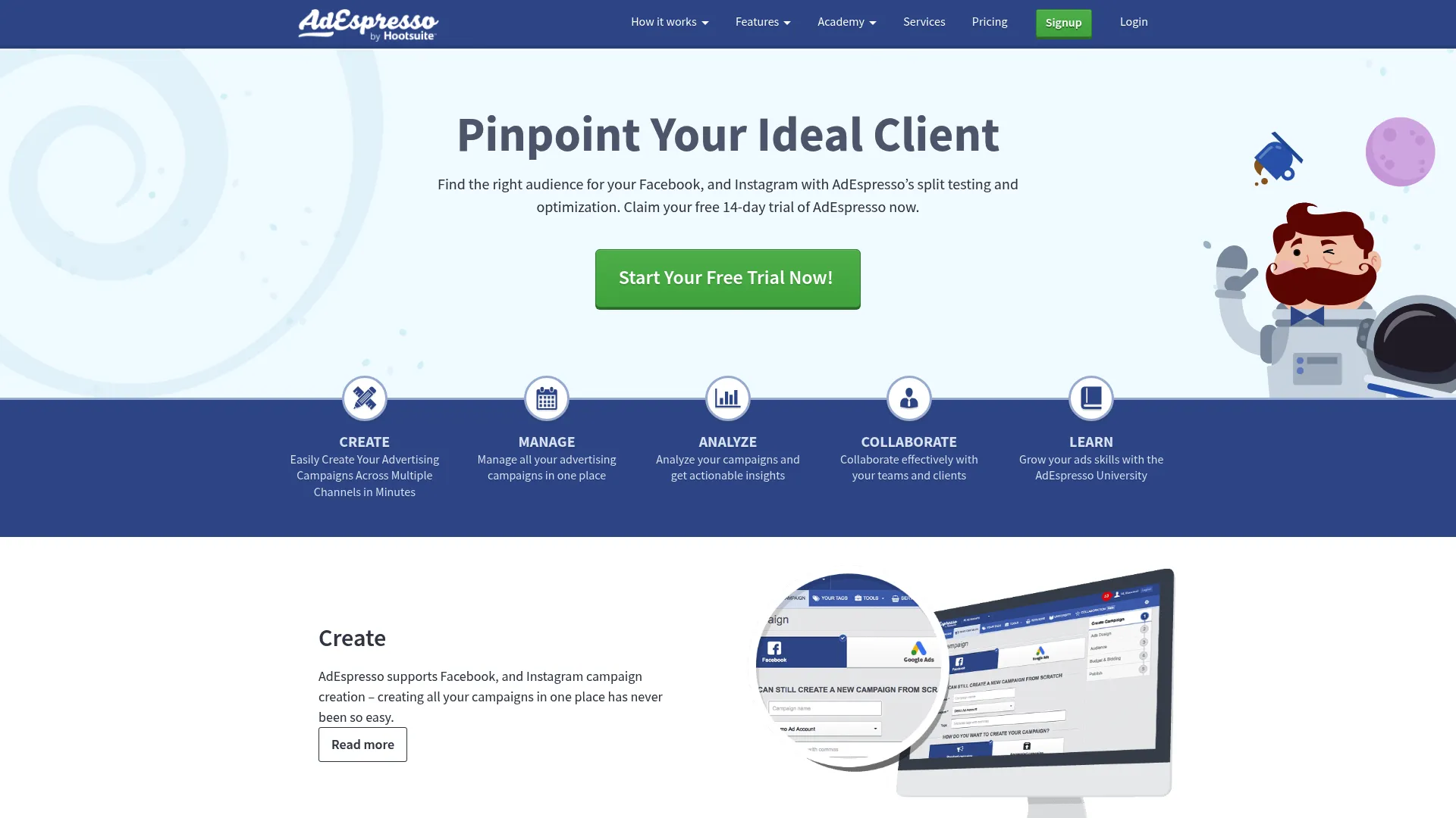 AdEspresso platform interface dashboard