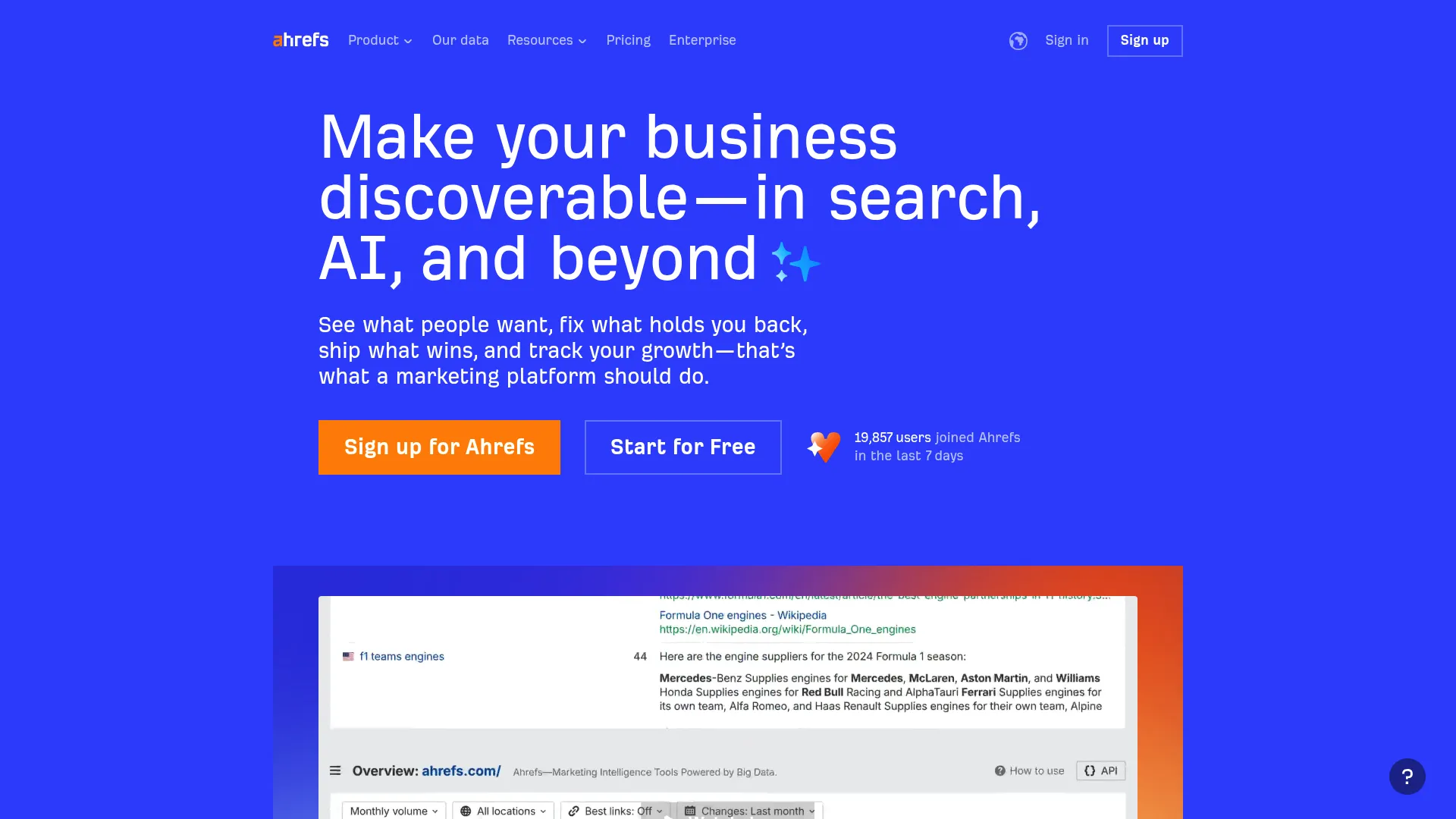 Ahrefs SEO Tool Dashboard
