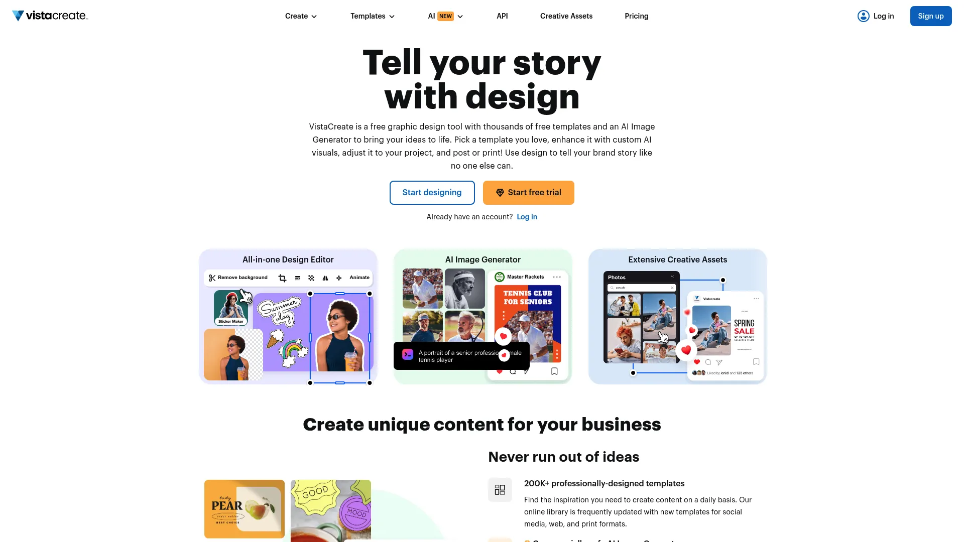 Crello VistaCreate interface screenshot