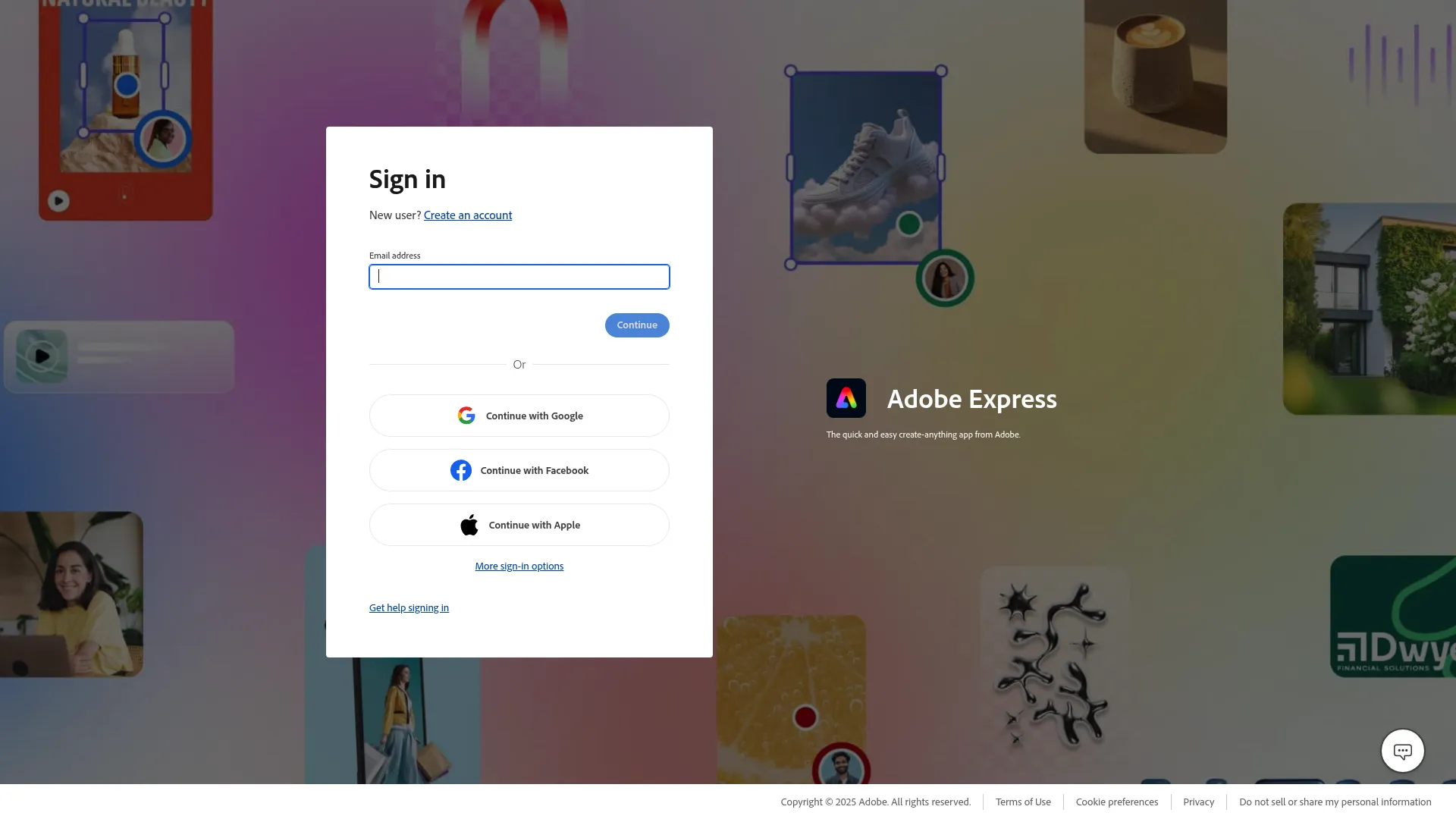 Adobe Express showing professional mockup templates and design tools