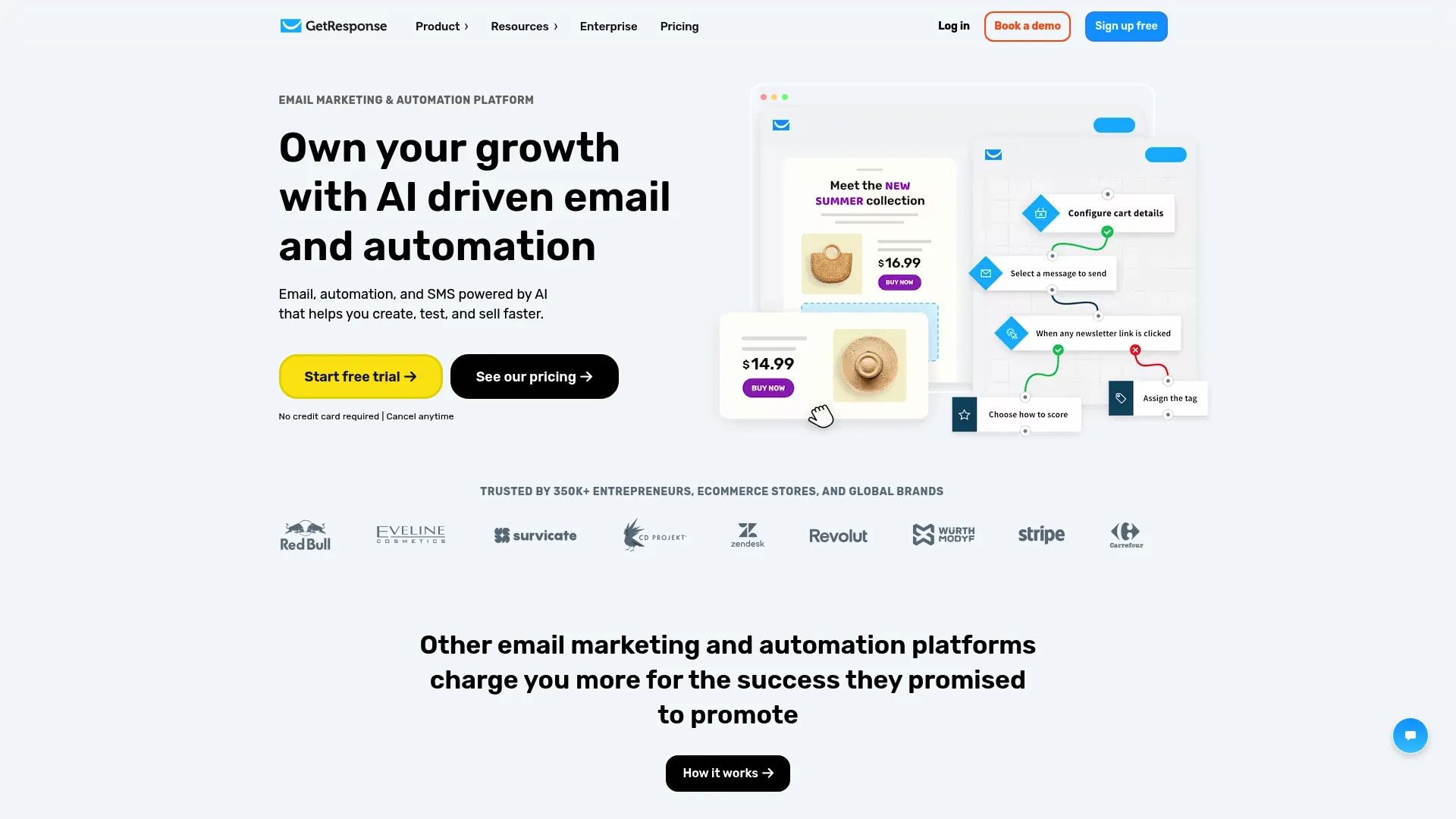 GetResponse email marketing platform dashboard