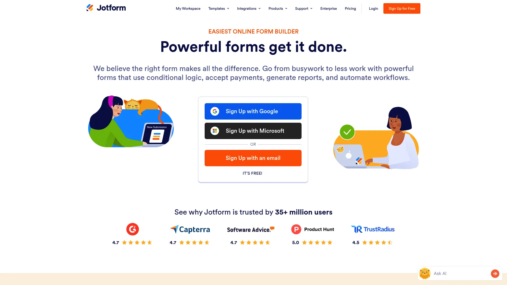 Jotform template library interface