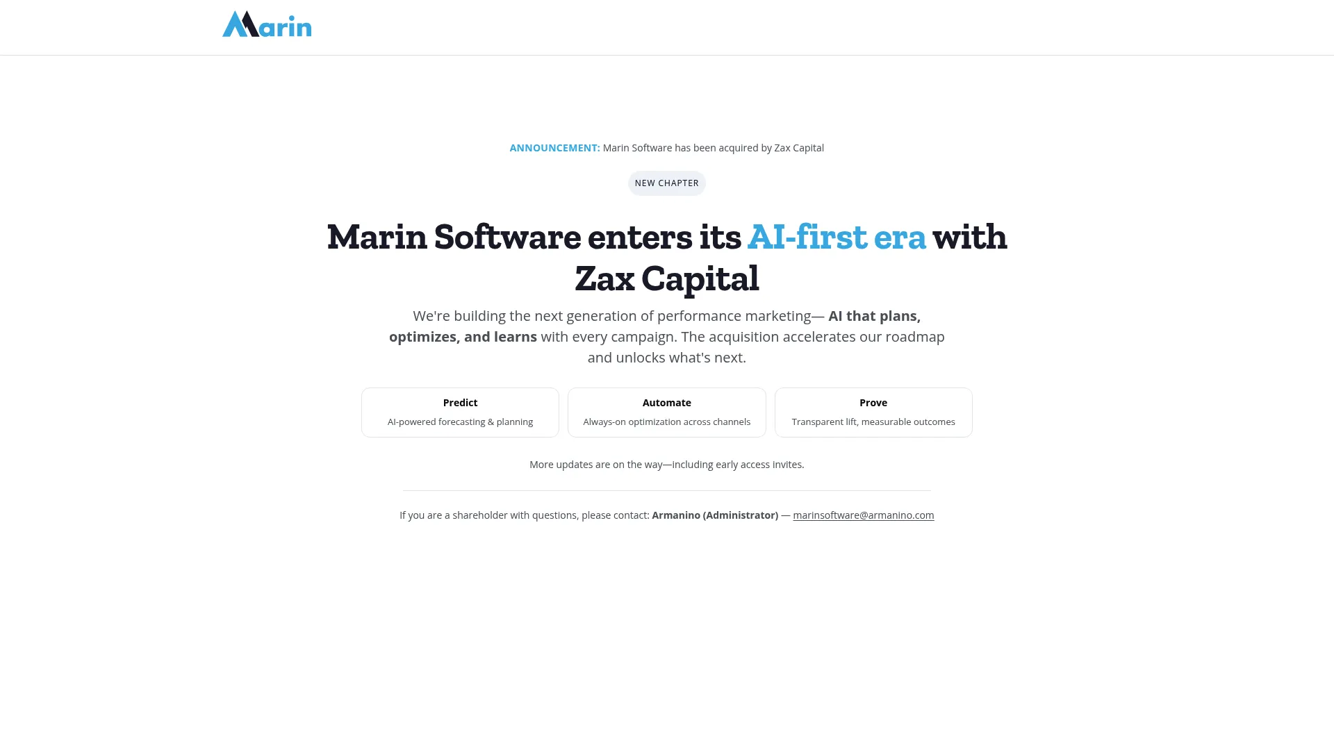 Marin Software platform dashboard interface