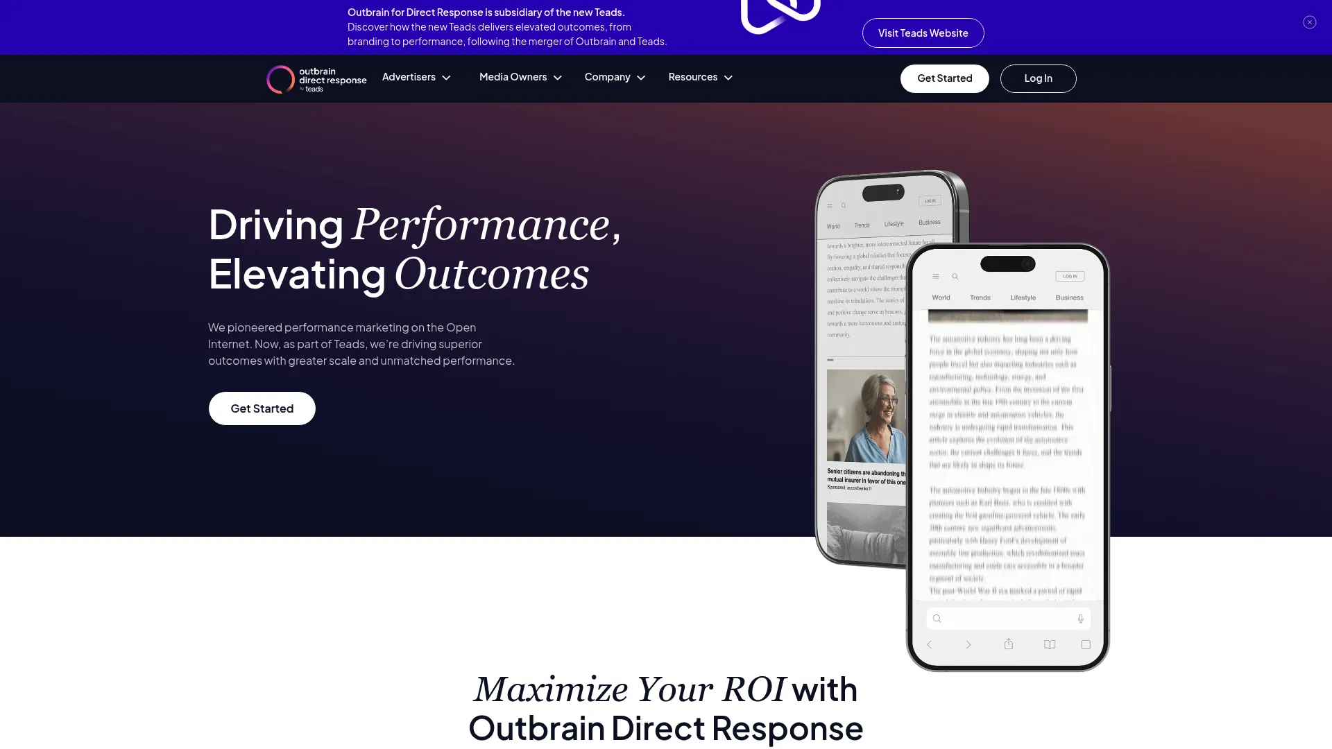 Outbrain platform dashboard interface