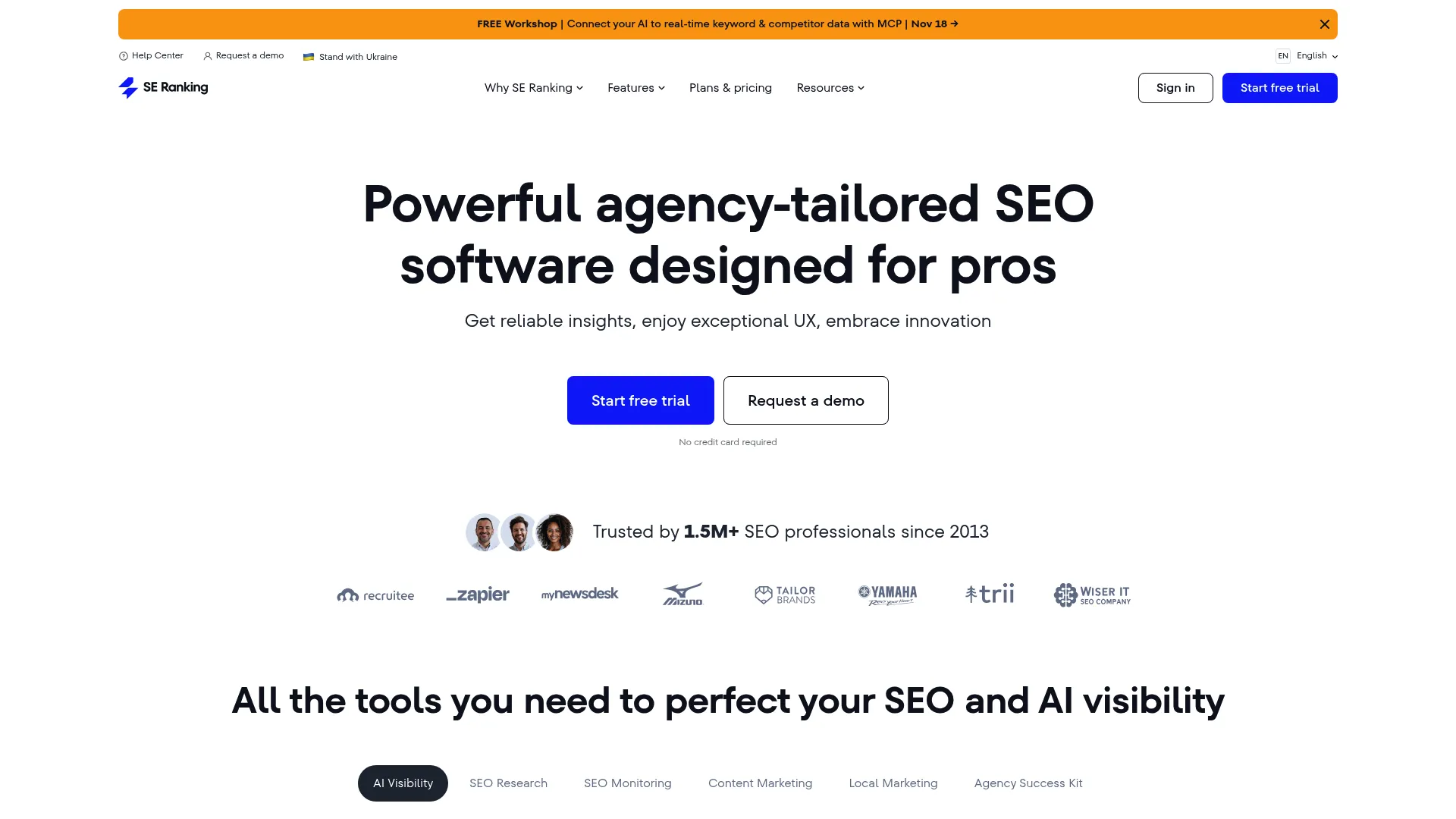 SE Ranking all-in-one SEO platform interface