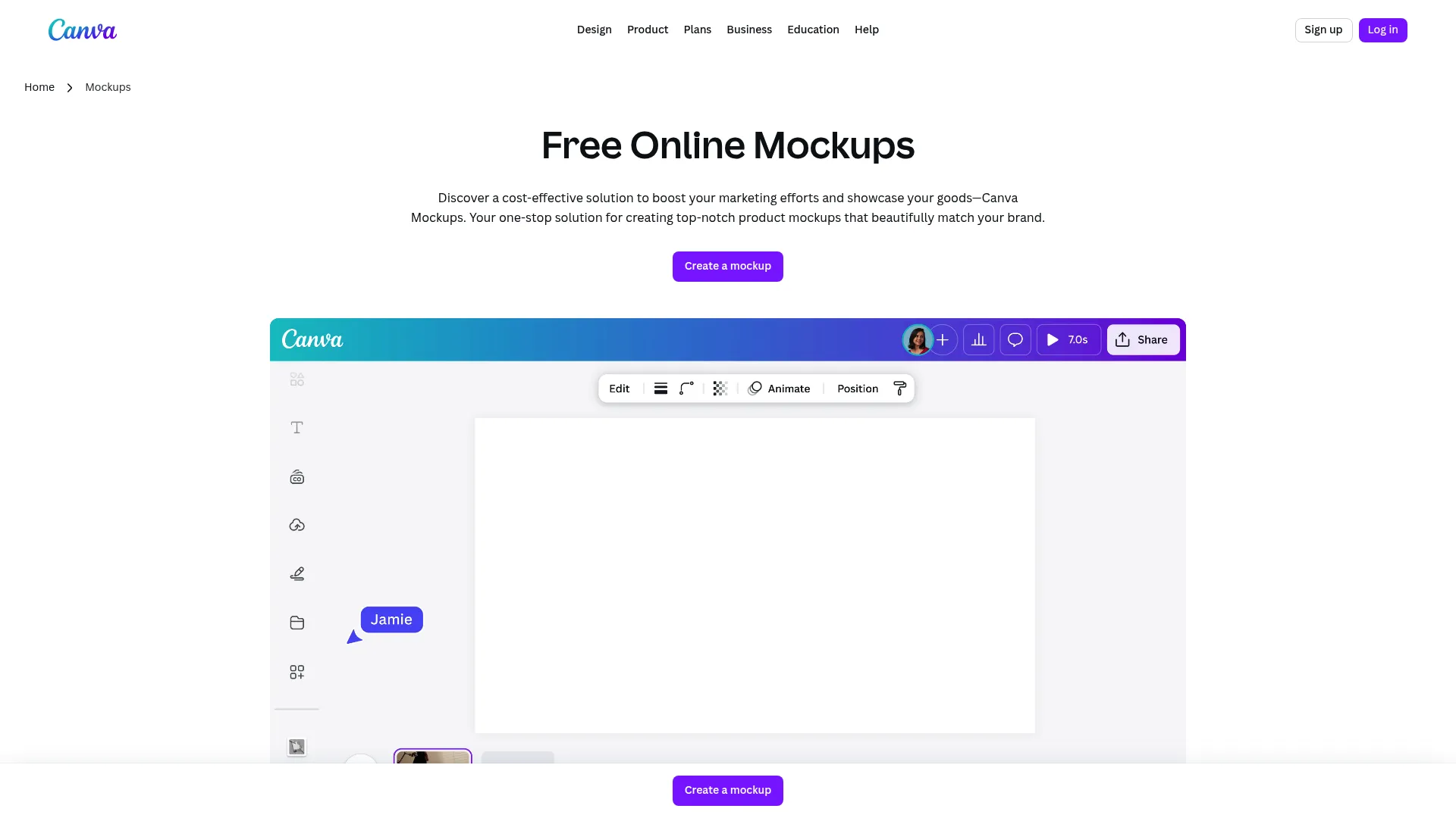 Smartmockups interface showing quick mockup creation tools
