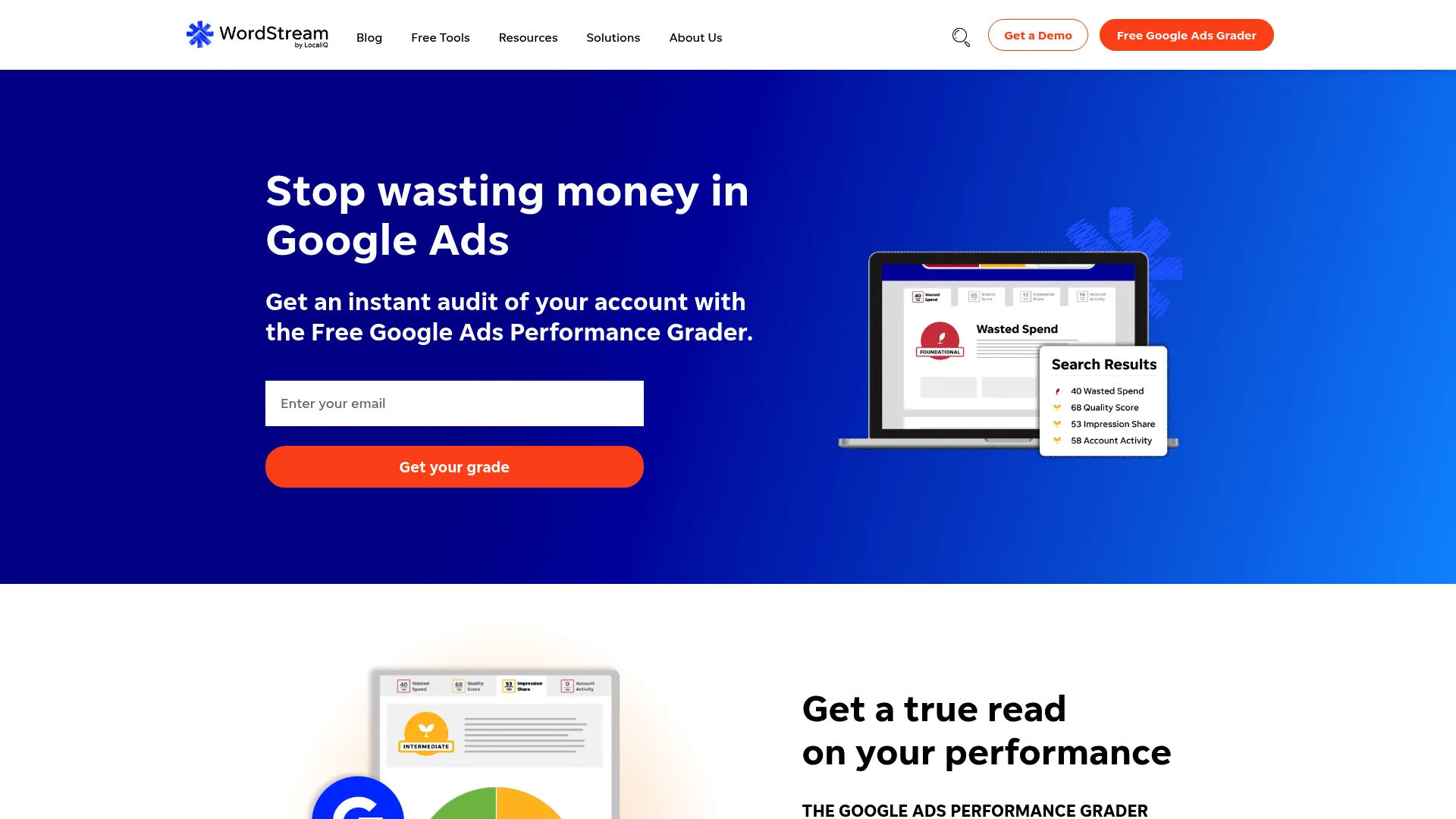 WordStream dashboard interface