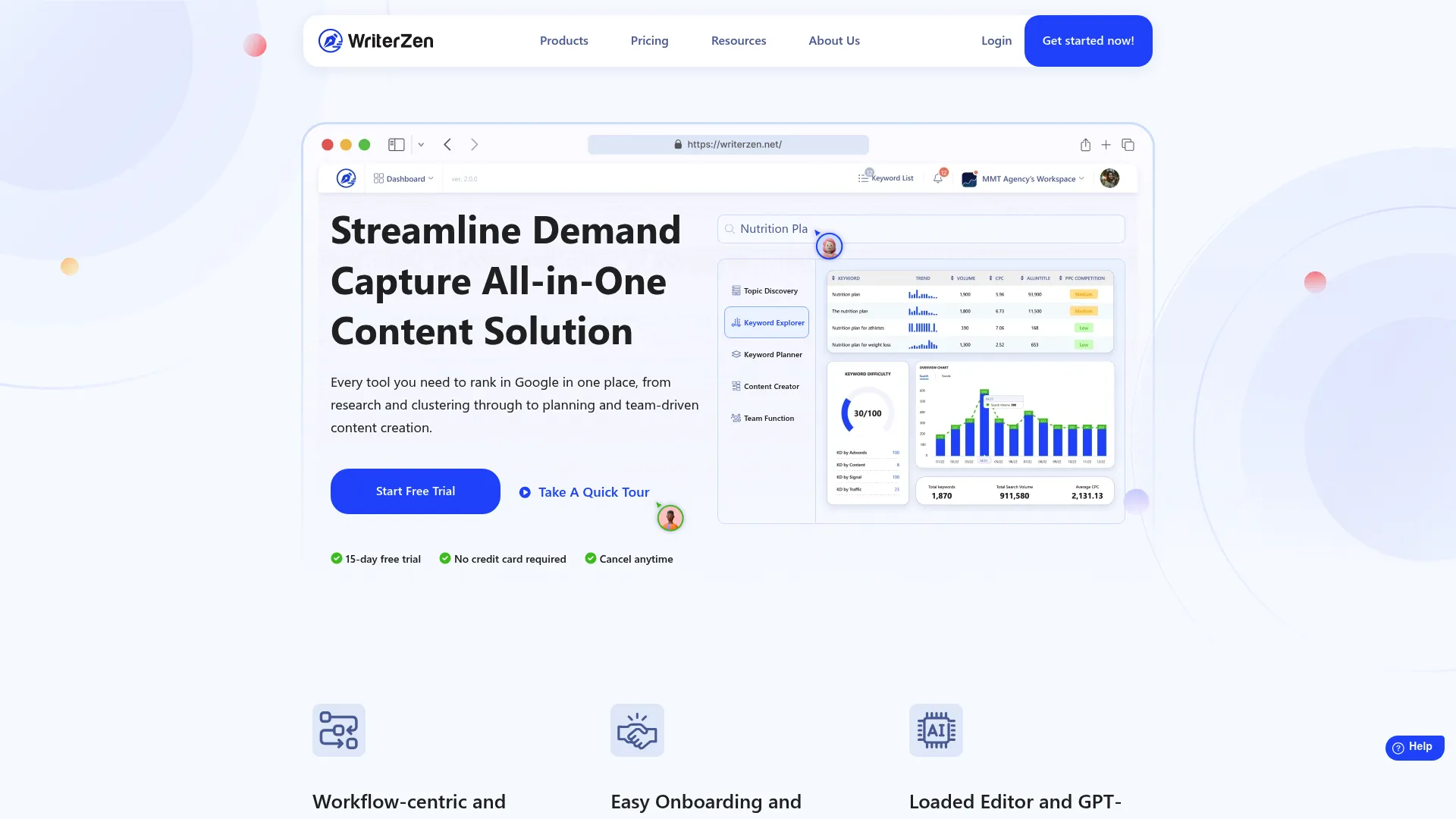 WriterZen content workflow interface