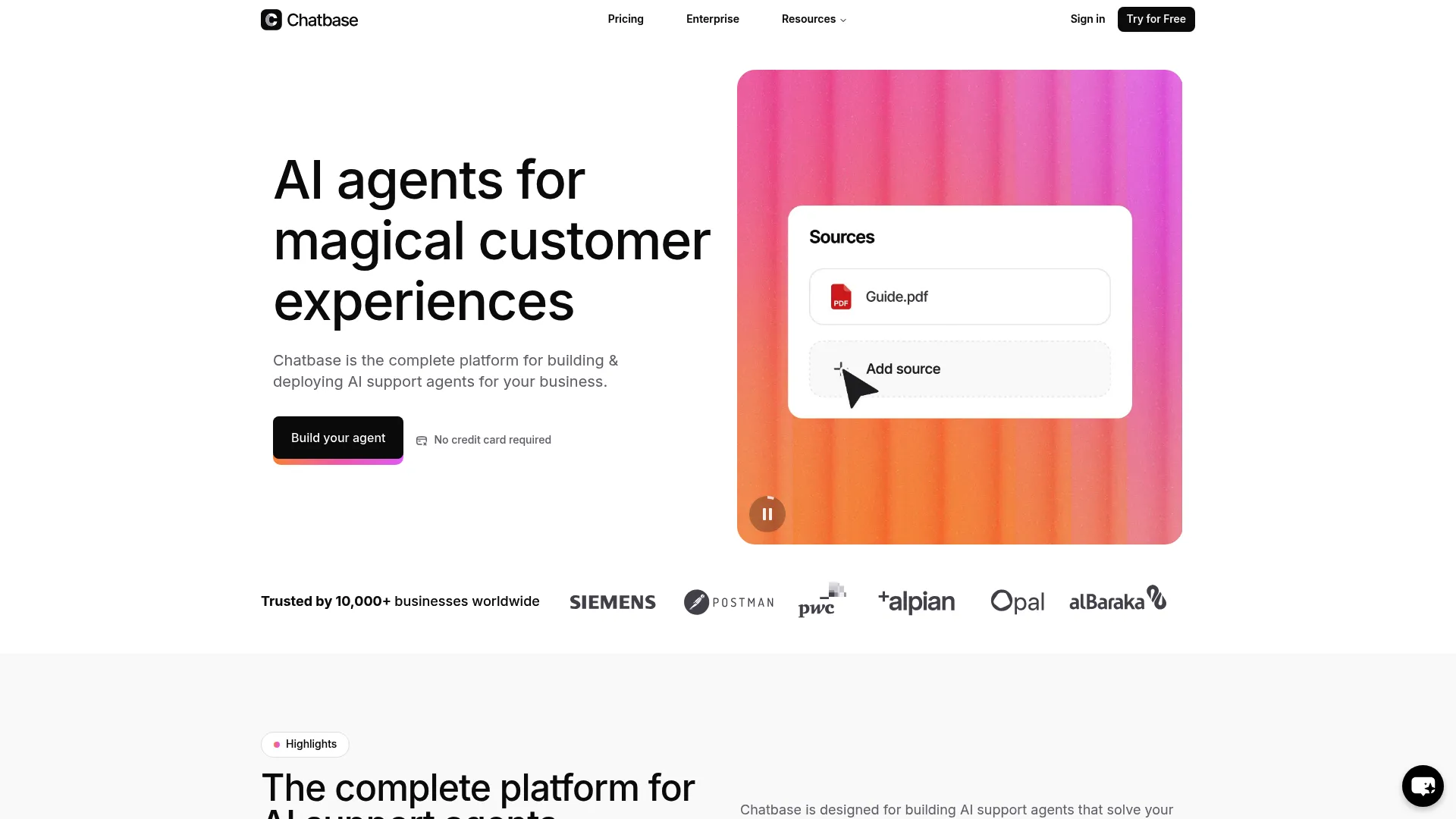 Chatbase custom data training interface