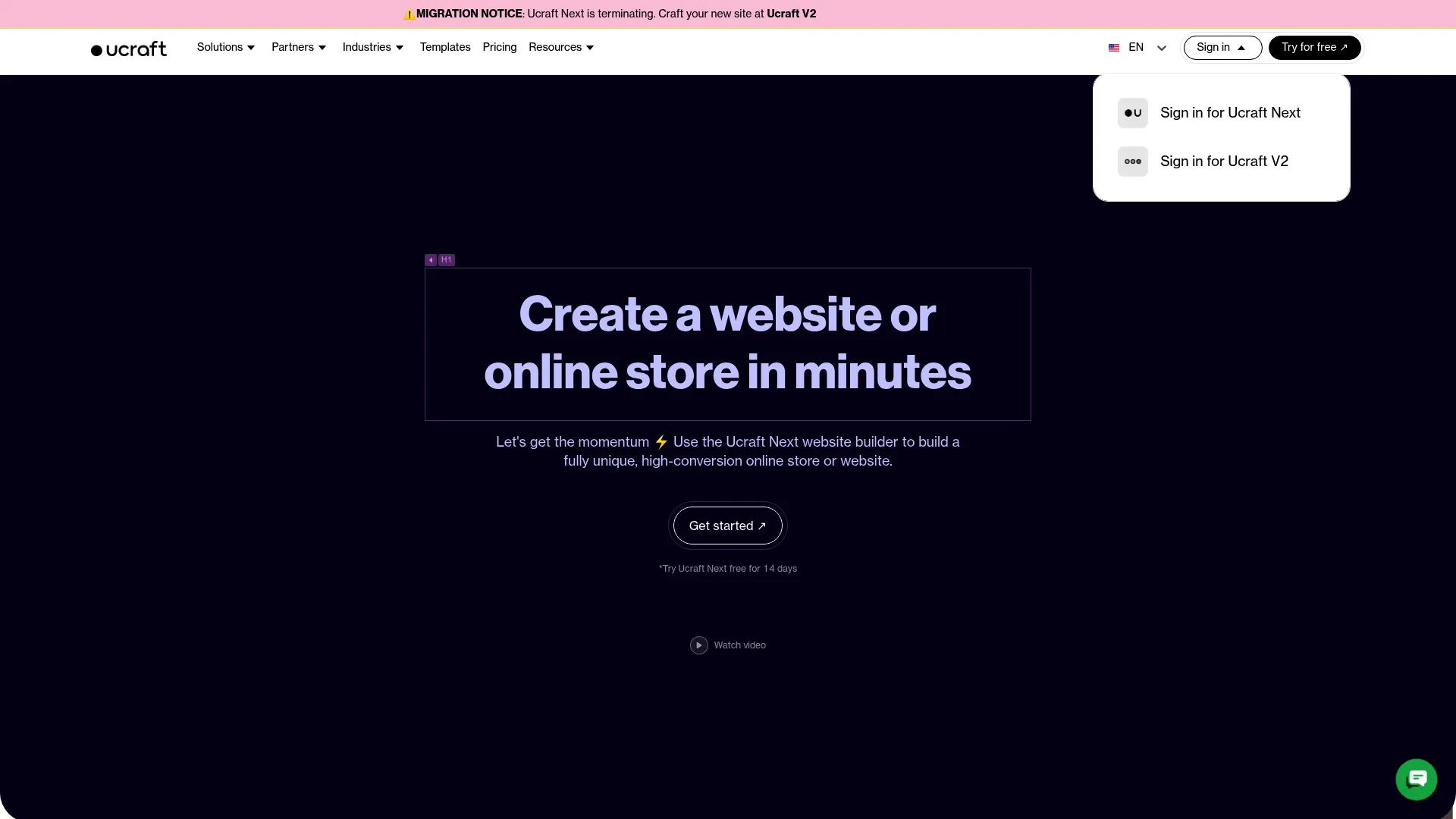 Ucraft multilingual website builder platform