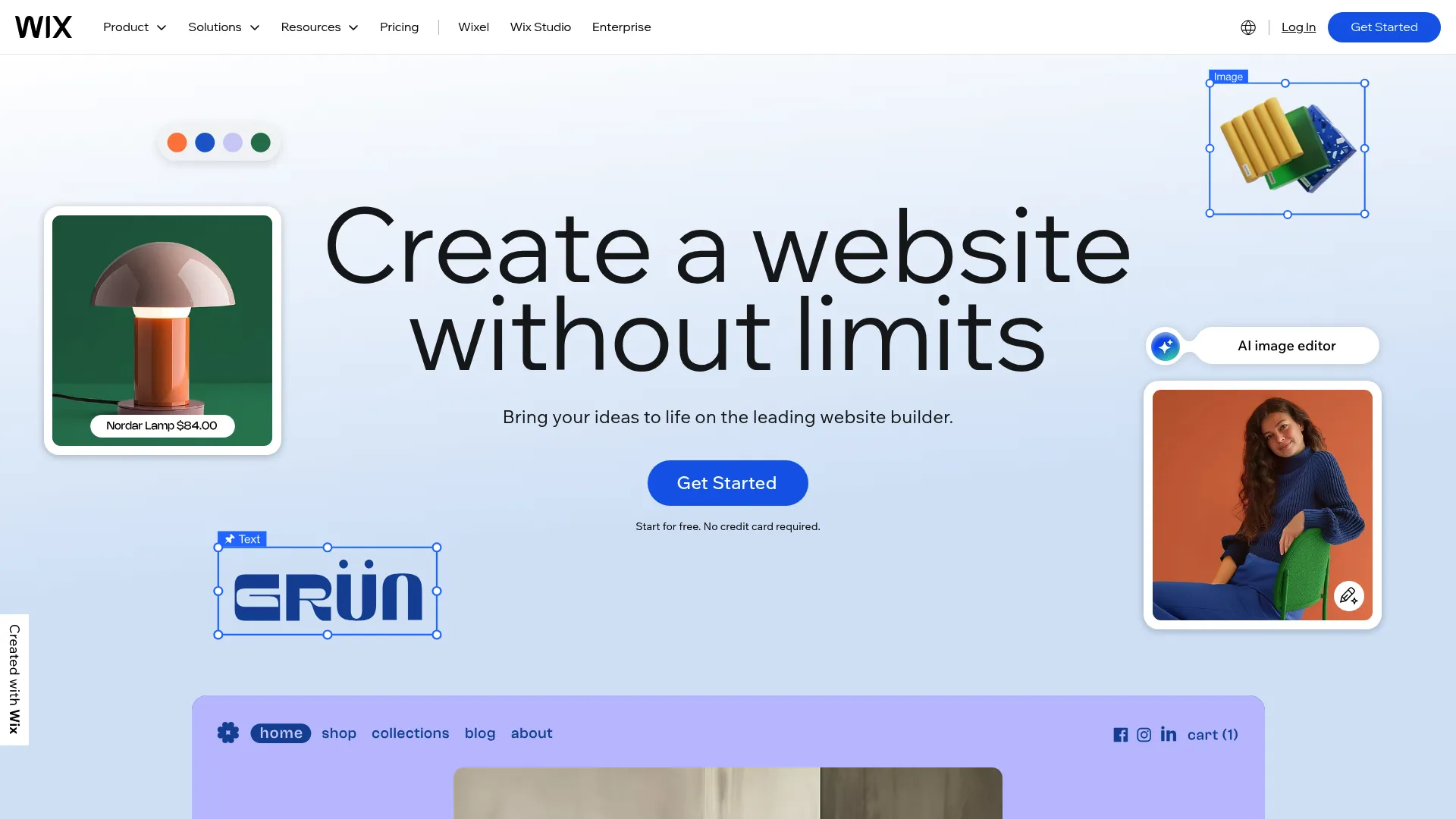 Wix website builder platform homepage