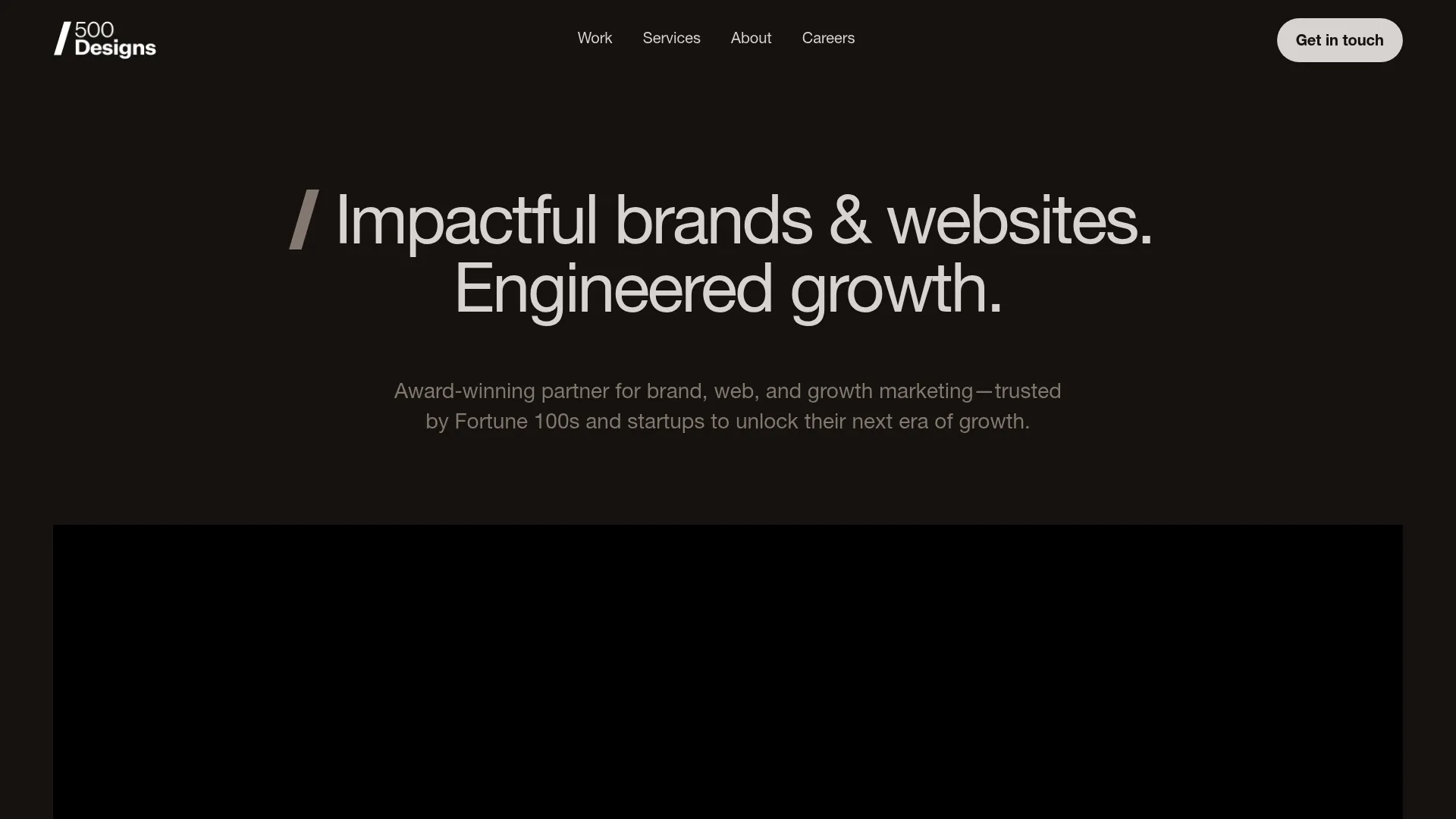 500 Designs UI/UX and branding studio website