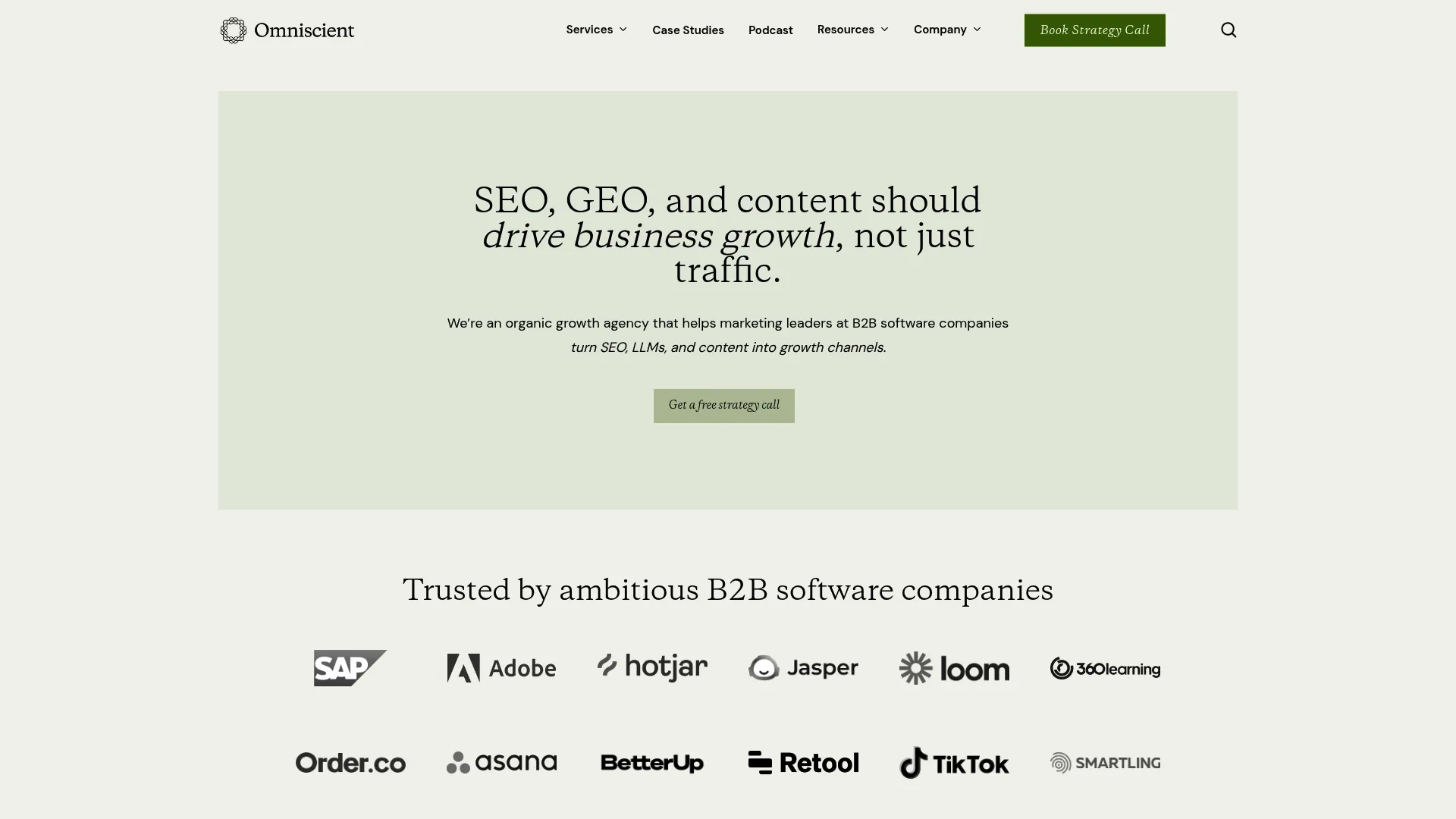 Screenshot of beomniscient.com