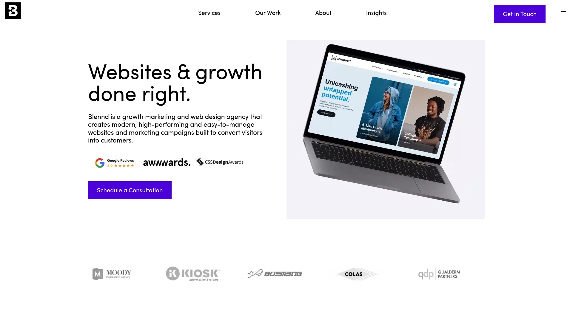 screenshot of blennd.com