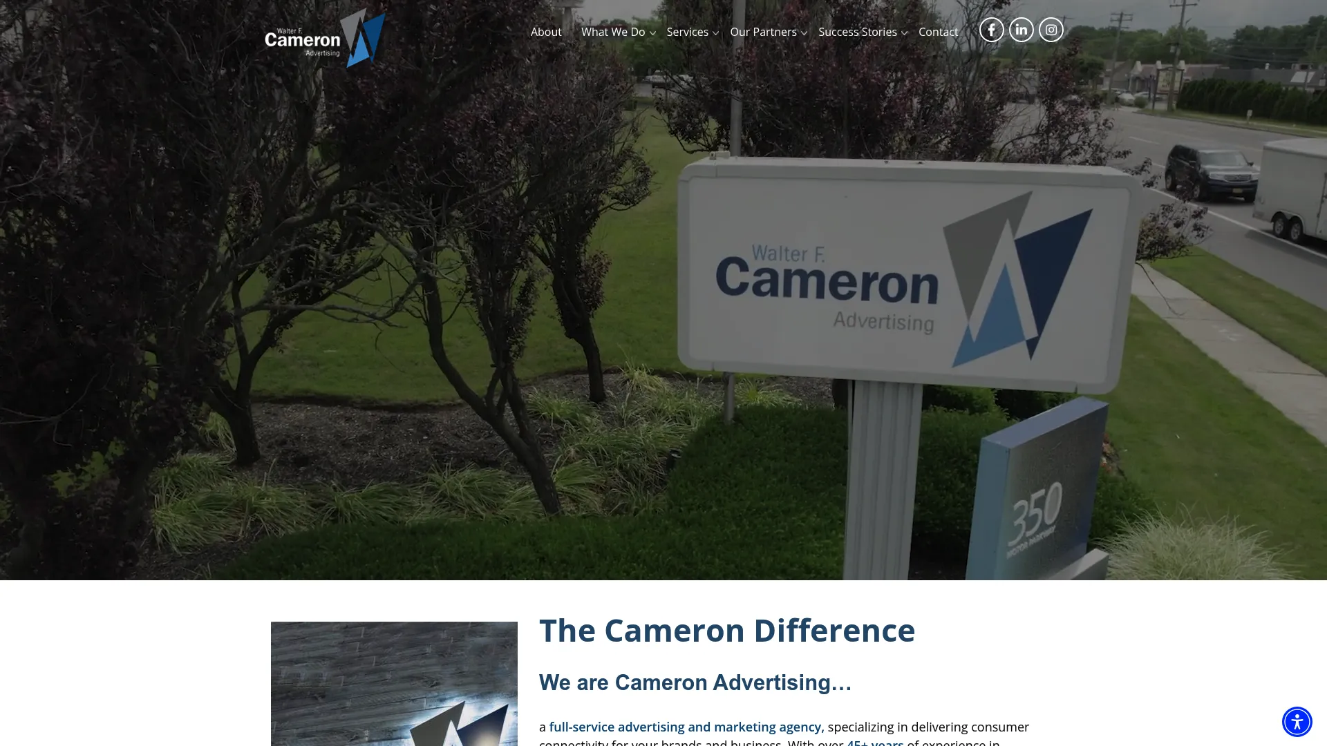screenshot of cameronadvertising.com