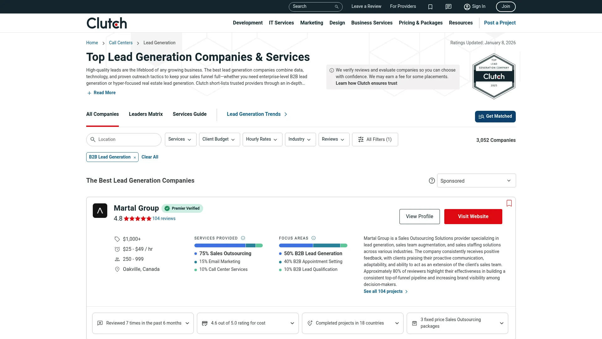 screenshot of martalgroup.com