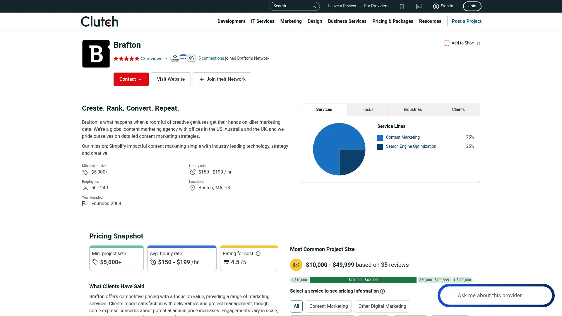 Screenshot of Brafton Reviews