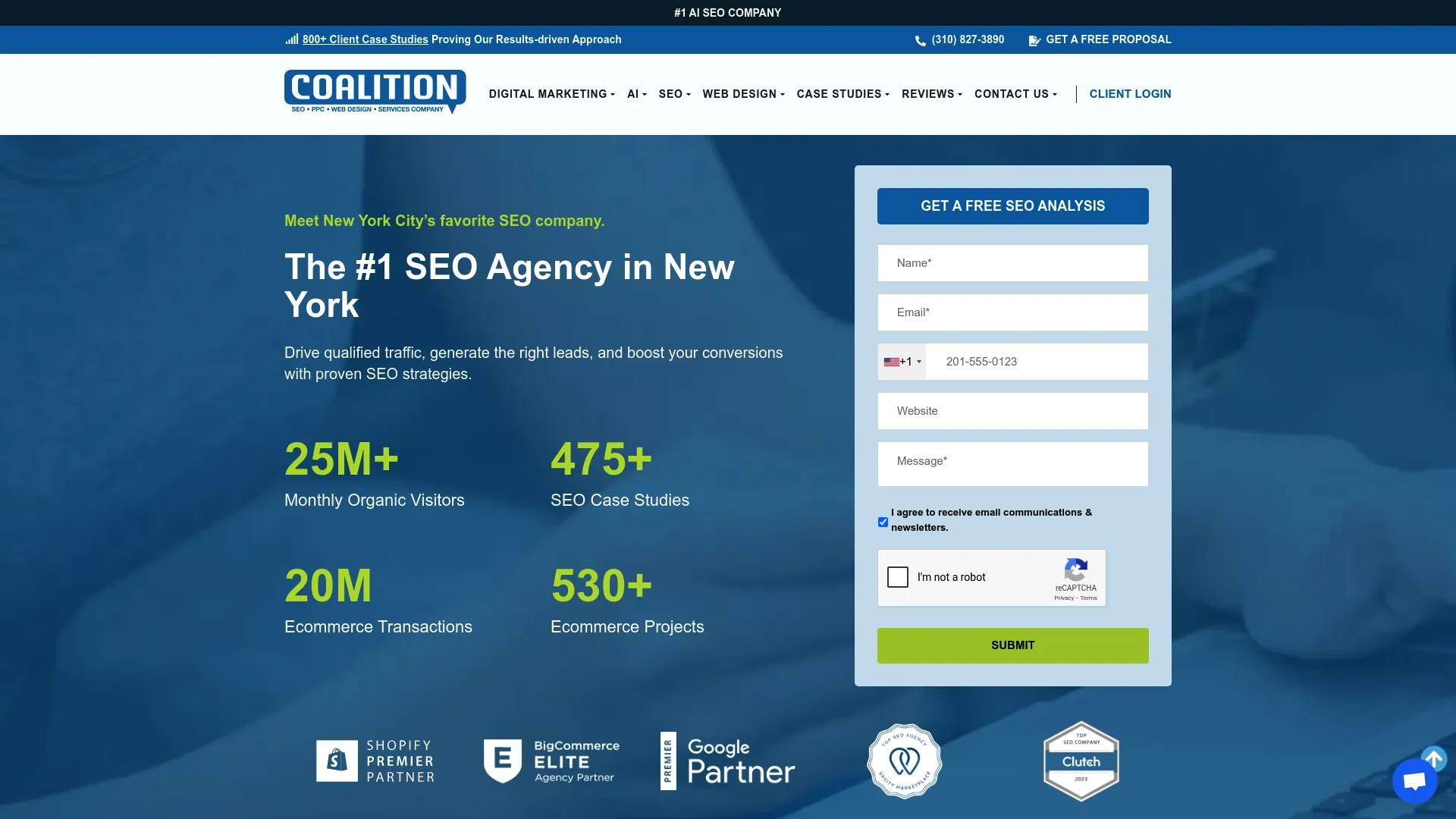 Screenshot of Coalition Technologies website
