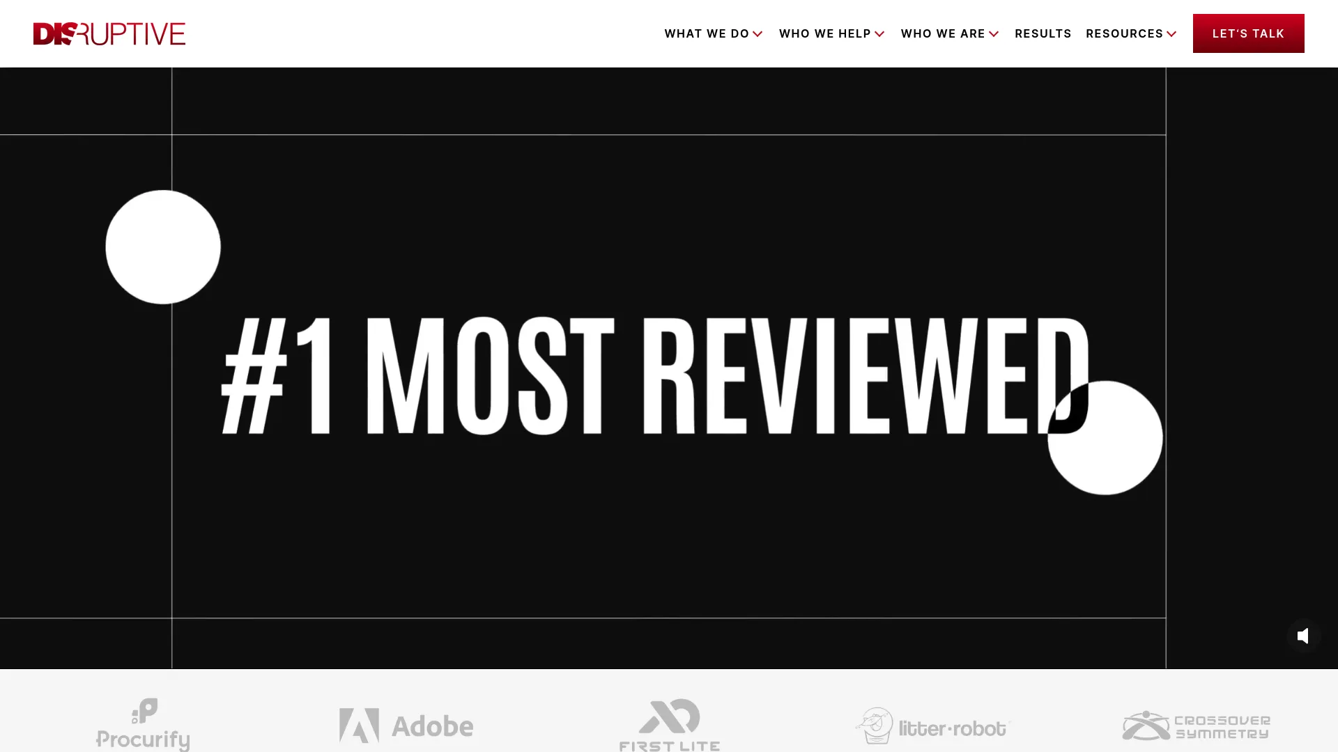 screenshot of disruptiveadvertising.com