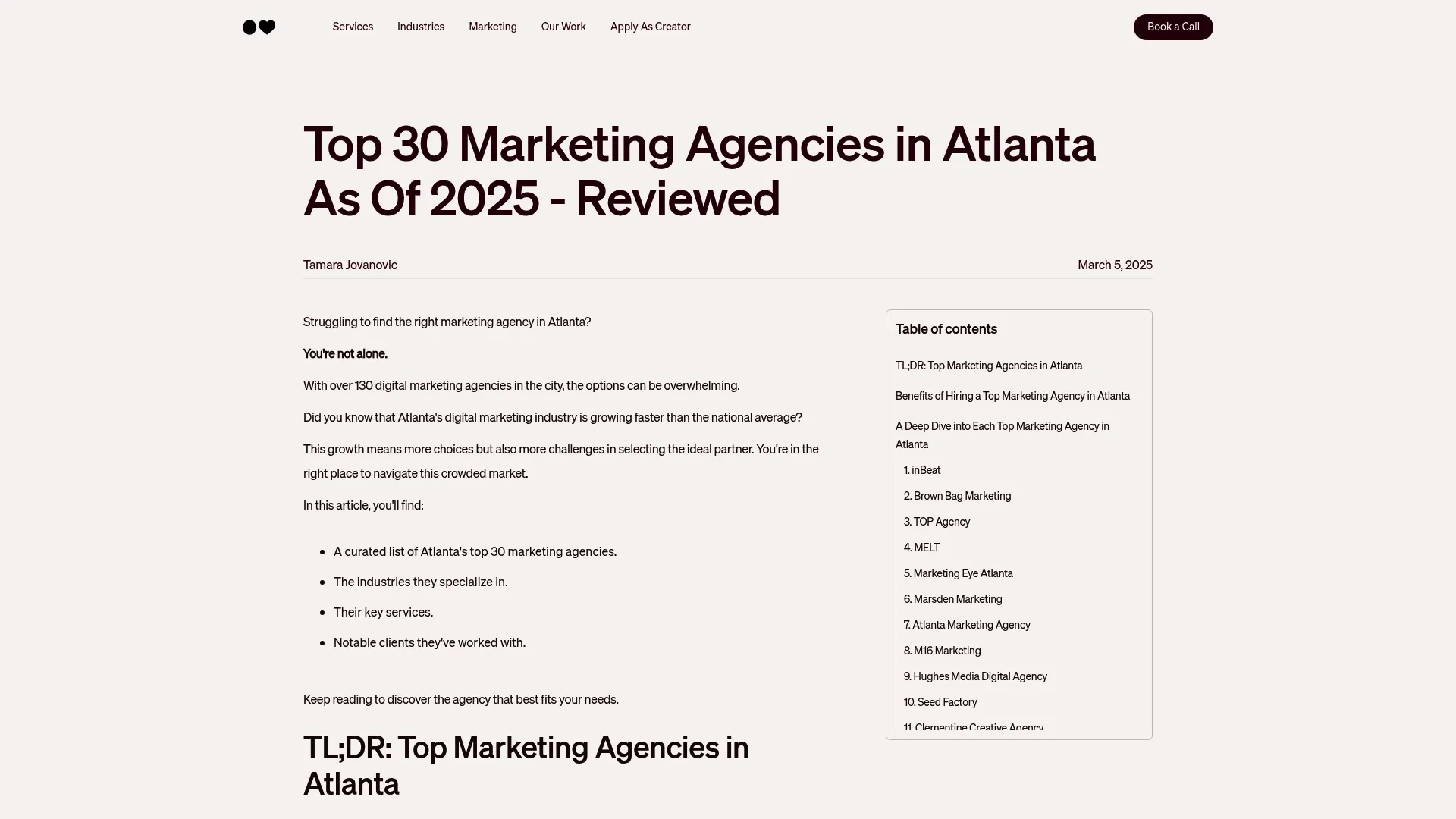 screenshot of Nebo Agency (via inbeat.agency)