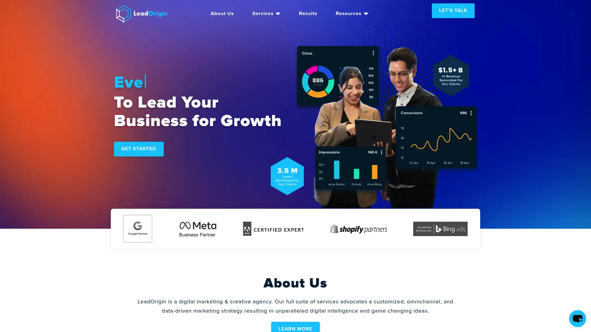 screenshot of leadorigin.com