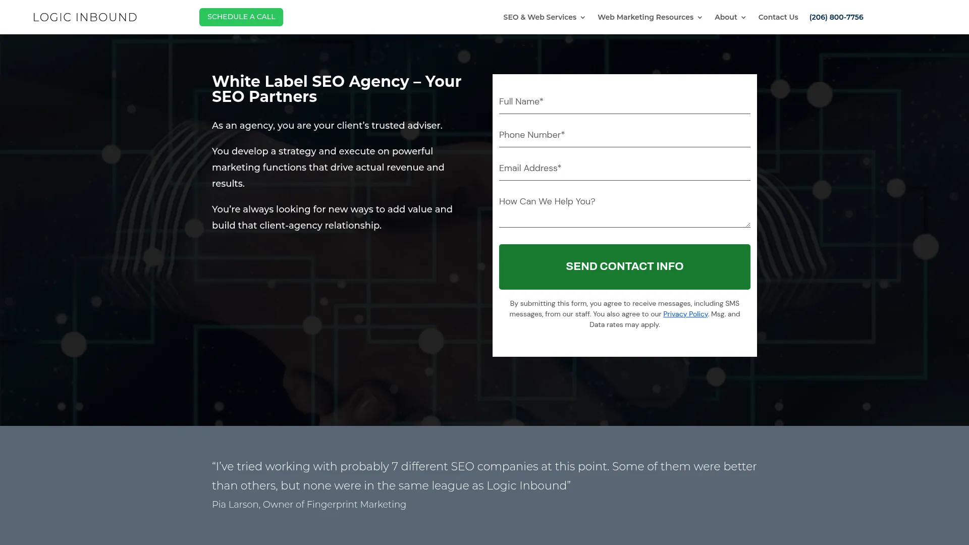 Logic Inbound White Label Offering Screenshot