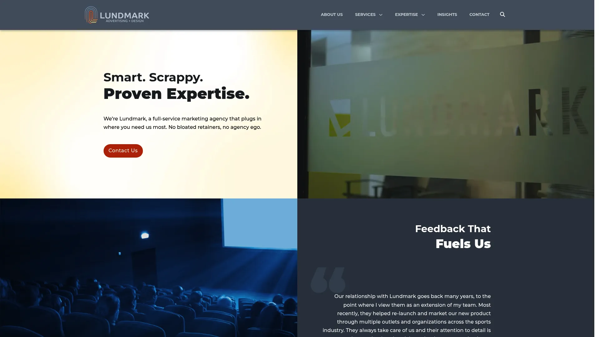 screenshot of lundmarkadvertising.com