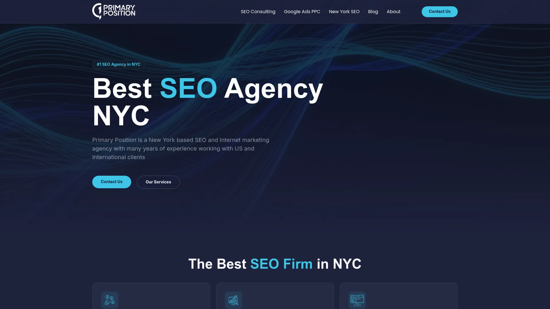 Screenshot of Primary Position website