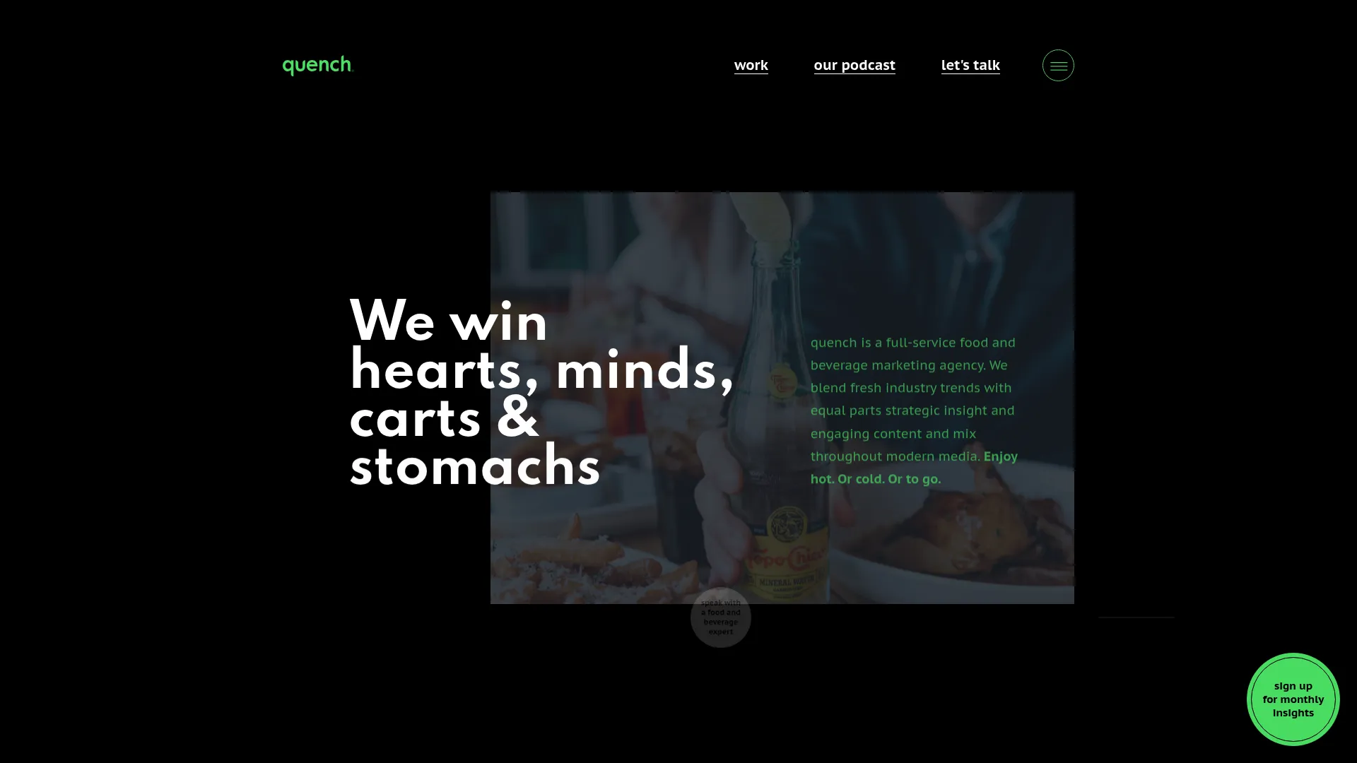 screenshot of quenchagency.com