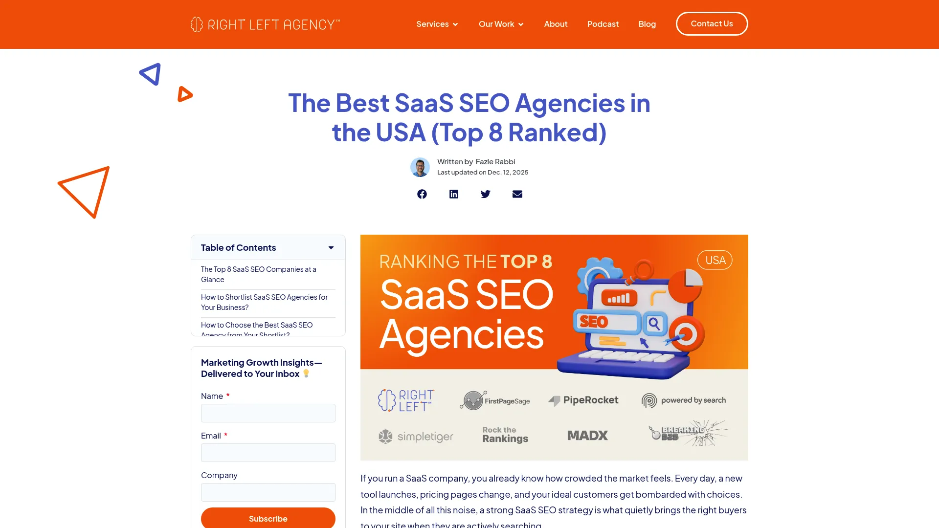 Screenshot of Right Left Agency