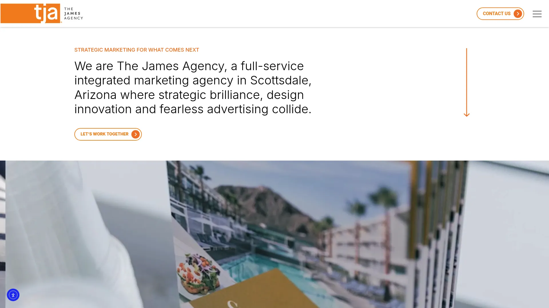 The James Agency website homepage screenshot