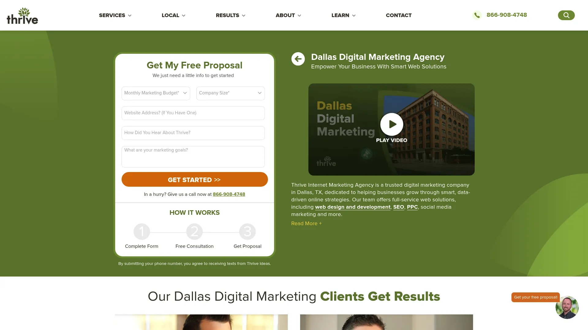 Screenshot of thriveagency.com