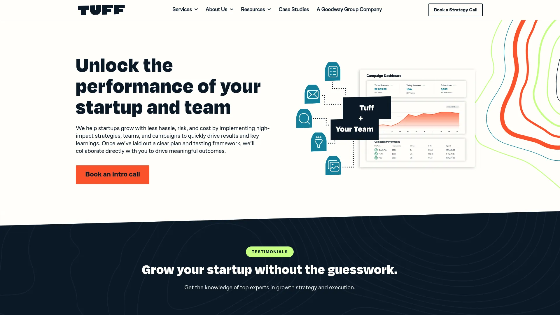 screenshot of tuffgrowth.com