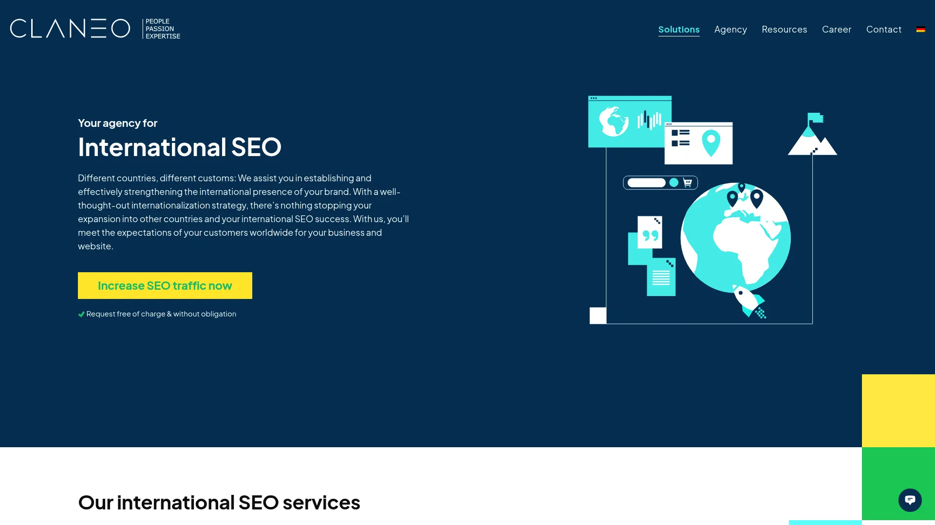Claneo International SEO Agency Homepage