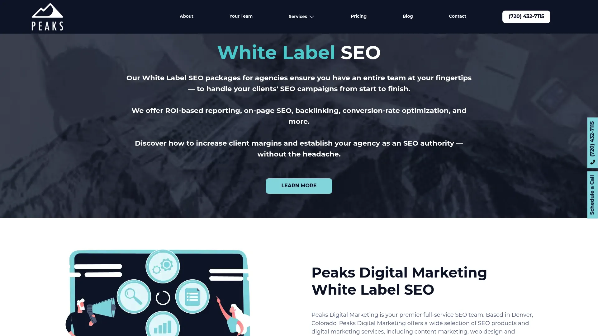 Peaks Digital Marketing Website Screenshot