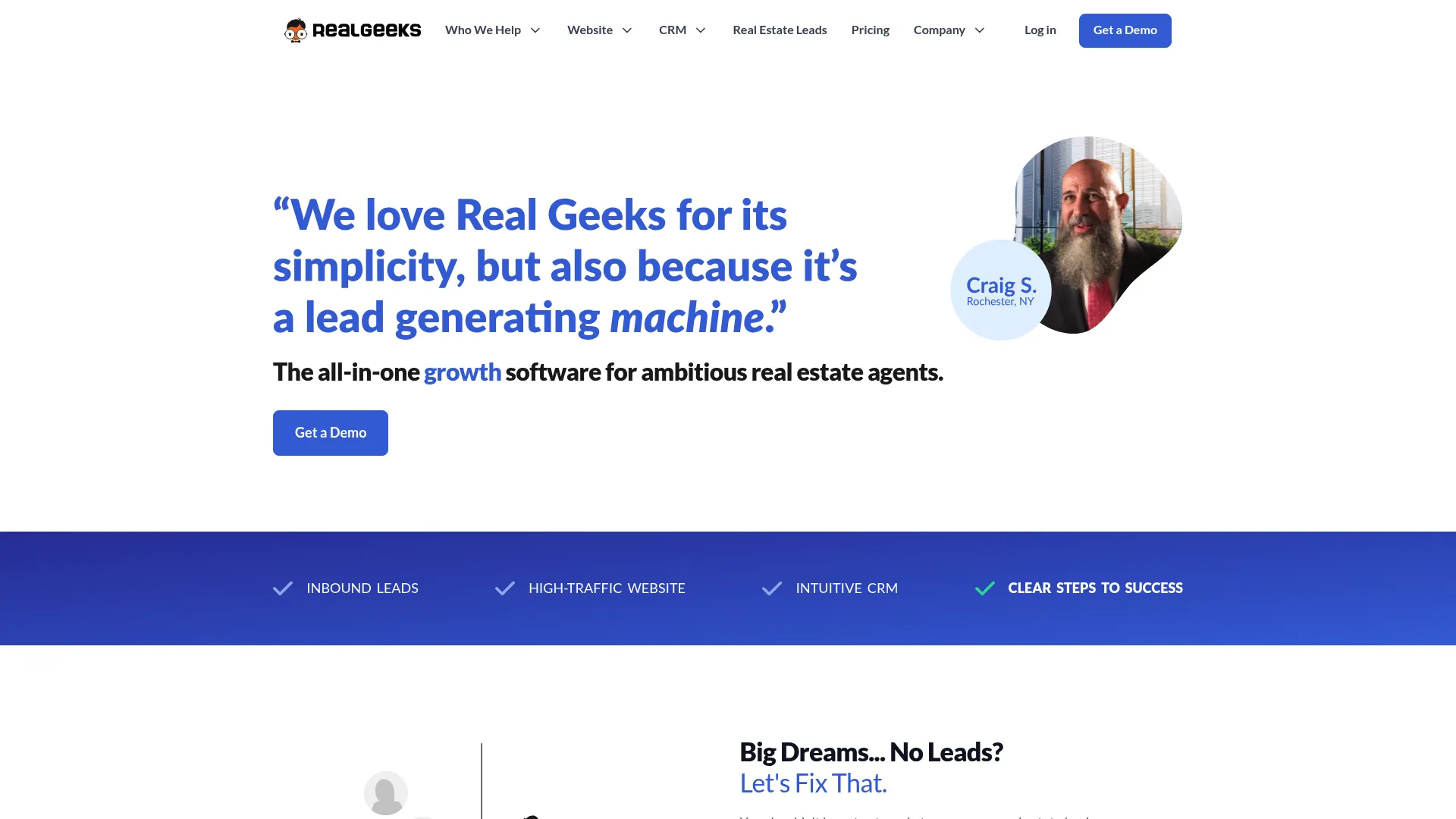 screenshot of realgeeks.com