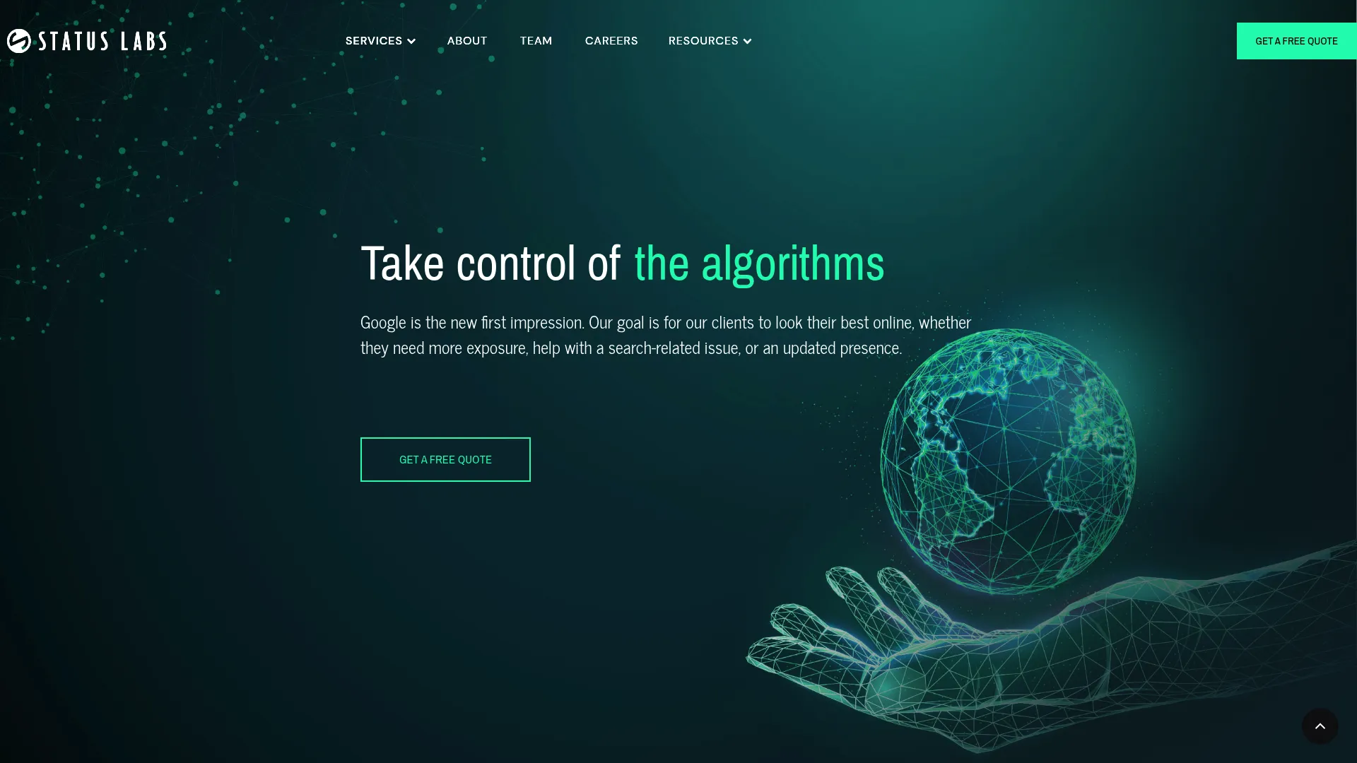 Screenshot of Status Labs website featuring crisis communication services