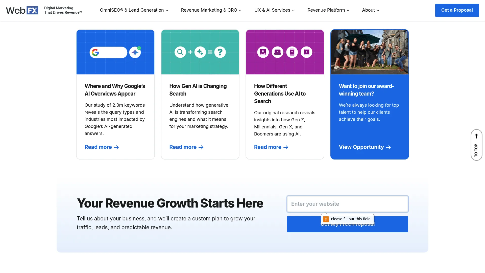 screenshot of webfx.com
