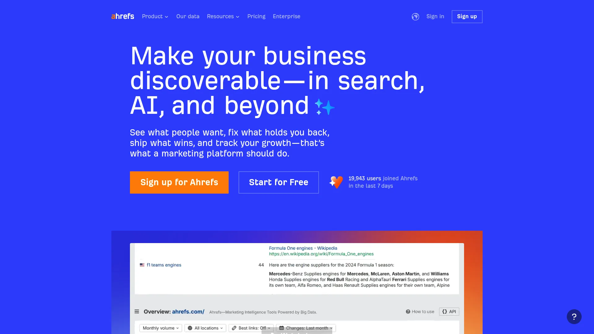 Ahrefs backlink analysis dashboard