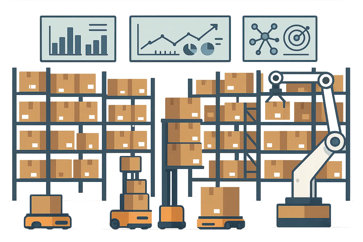 Inventory optimization visualization showing stock level predictions